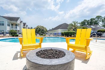 Outdoor stone fire table